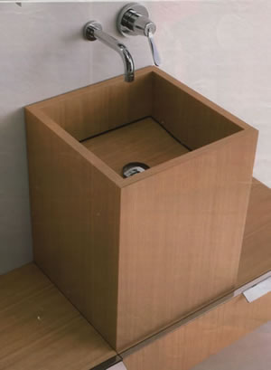 Agape Cube Waschbecken Hölz